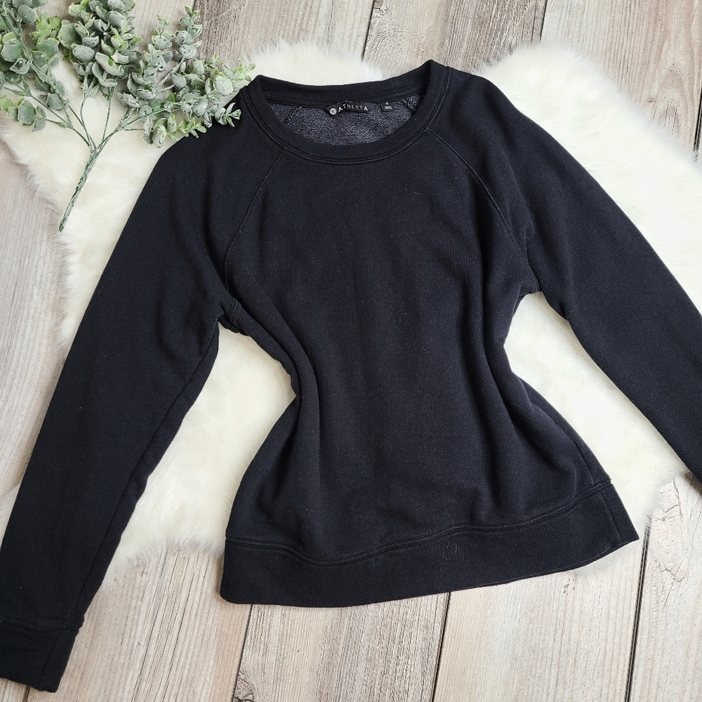 Athleta Basic Black Pullover Long Sleeve Sweatshi… - image 1